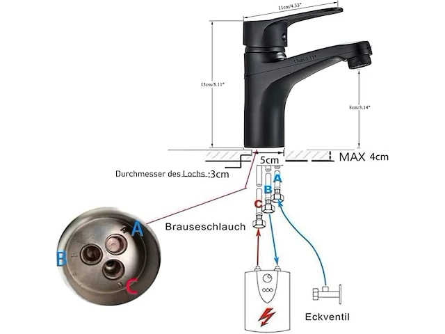 Junsottor wastafelarmatuur zwart. - afbeelding 2 van  4