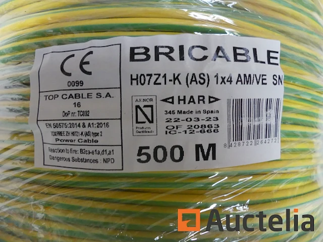 Kabelspoelaarding bricable h07z1-k 1x4 am/ve - afbeelding 3 van  4
