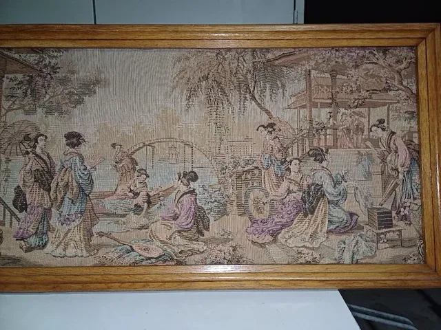 Kader met tafereel op doek - afbeelding 3 van  3