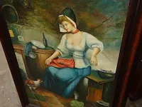 Kader vrouw+haan 105x70 - afbeelding 1 van  3