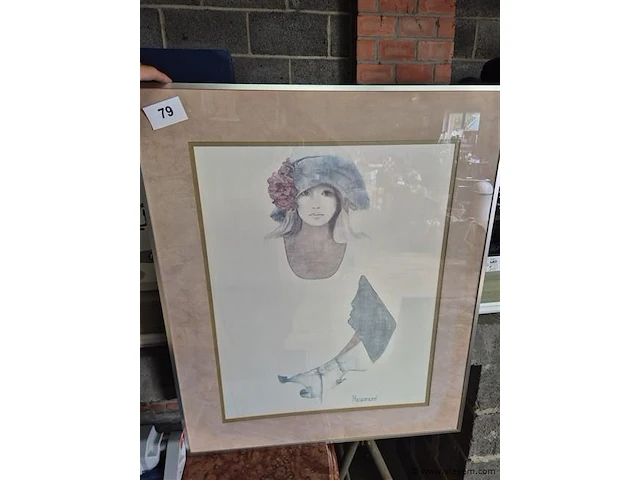Kader werk achter glas 79x94cm - afbeelding 1 van  4
