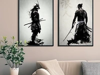 Kaidaartlh 2x samurai japanse afbeelding op canvas - afbeelding 1 van  1