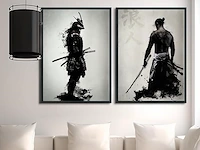 Kaidaartlh 2x samurai japanse afbeelding op canvas - afbeelding 1 van  1