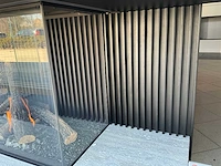 Kal-fire gi110/55cr gaskachel met siersteen en design achterwand en zijkant die doorloopt - afbeelding 5 van  9