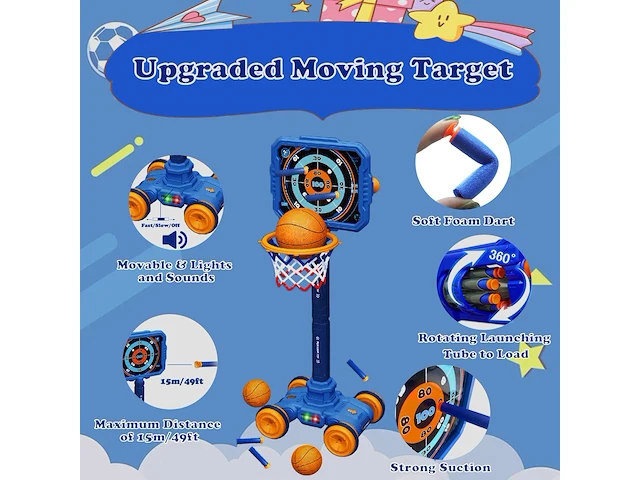 Kaladuck 2 in 1 basketbal en schietspel - afbeelding 2 van  4