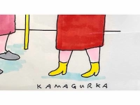Kamagurka - facelift - inkt en kleurstift op papier - ingelijst - afbeelding 3 van  5