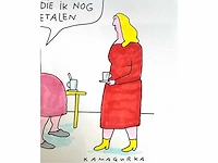 Kamagurka - facelift - inkt en kleurstift op papier - ingelijst - afbeelding 5 van  5