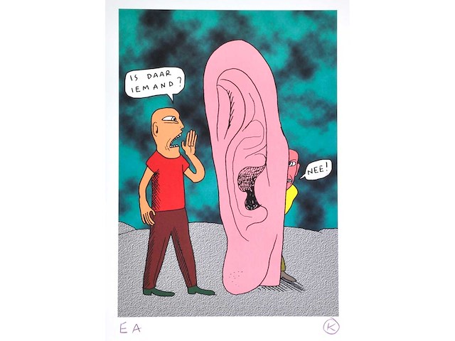 Kamagurka - is daar iemand? - zeefdruk - afbeelding 1 van  6