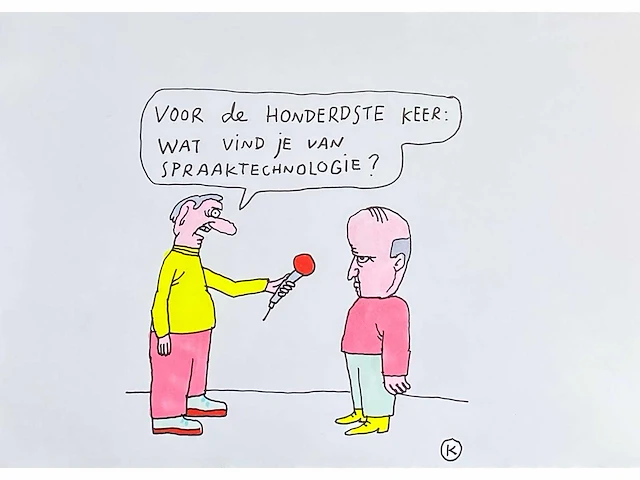 Kamagurka - spraaktechnologie - inkt en kleurstift op papier - ingelijst - afbeelding 1 van  5
