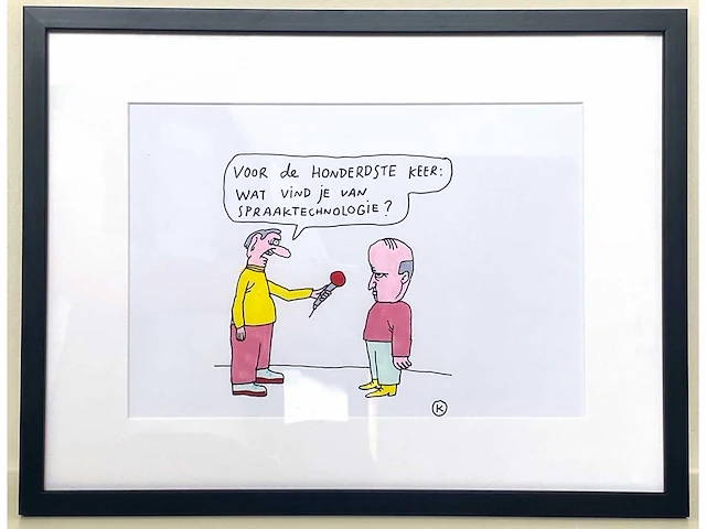 Kamagurka - spraaktechnologie - inkt en kleurstift op papier - ingelijst - afbeelding 2 van  5