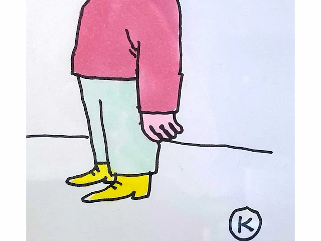 Kamagurka - spraaktechnologie - inkt en kleurstift op papier - ingelijst - afbeelding 5 van  5