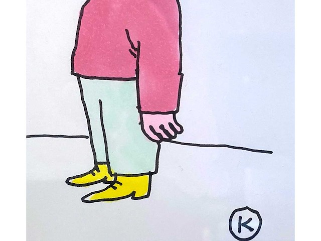 Kamagurka - spraaktechnologie - inkt en kleurstift op papier - ingelijst - afbeelding 5 van  5