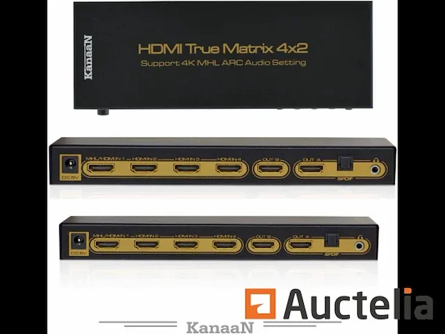 Kanaan hdmi 2.0 matrix ps5 switch splitter 1x2 |1x4 4k/1080p | ondersteunt ps5, notebook - afbeelding 1 van  7