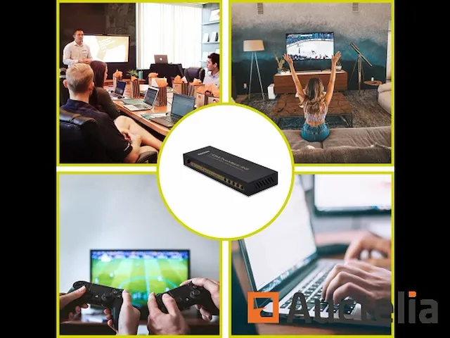 Kanaan hdmi 2.0 matrix ps5 switch splitter 1x2 |1x4 4k/1080p | ondersteunt ps5, notebook - afbeelding 6 van  7
