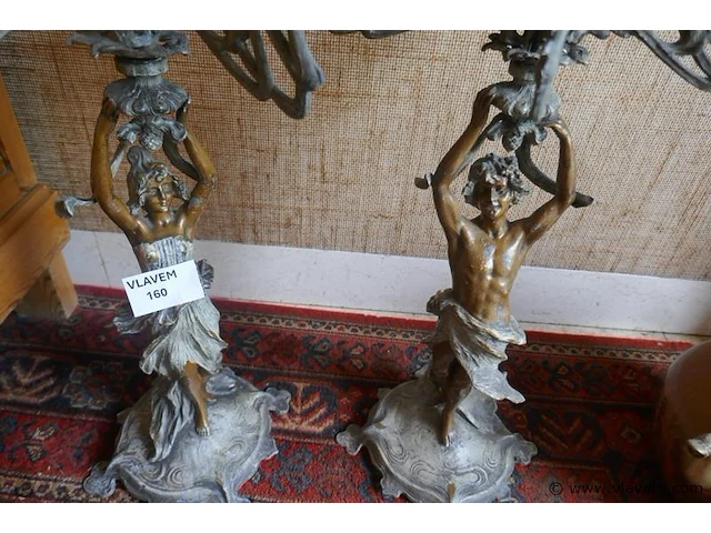 Kandelaars in metaal en zamak - afbeelding 2 van  3