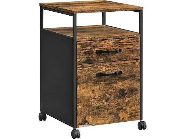 Kantoorkast - bruin/zwart - metaal - 41x45x66 - afbeelding 1 van  3