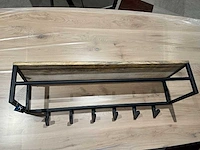Kapstok - hout + zwart metaal - afbeelding 1 van  4
