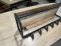 Kapstok - hout + zwart metaal - afbeelding 2 van  4