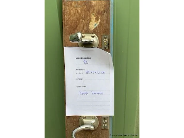 Kapstok benummerd afm plm 124 x 11 x 2,5 cm - afbeelding 2 van  2