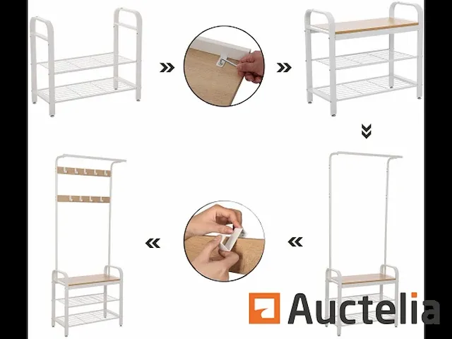 Kapstok, garderobe, entree meubilair met rek - afbeelding 2 van  8