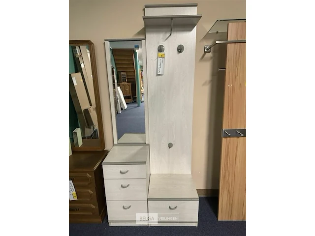 Kapstok met spiegel en 4 lades - afbeelding 1 van  6