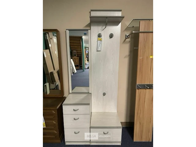 Kapstok met spiegel en 4 lades - afbeelding 2 van  6
