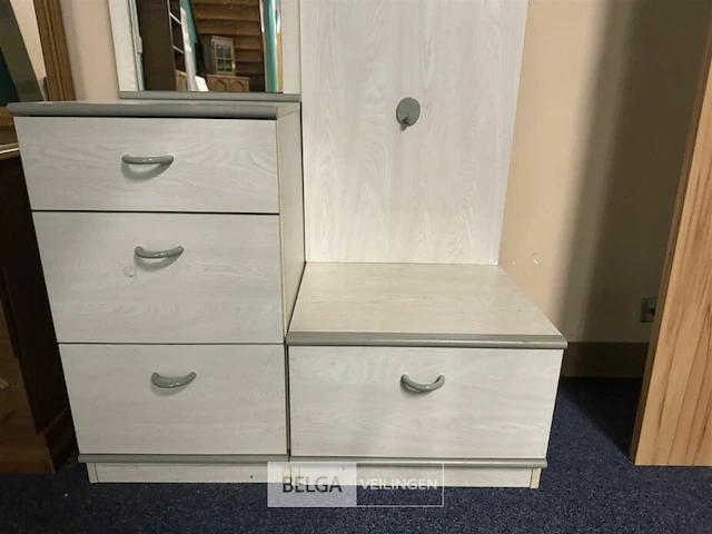 Kapstok met spiegel en 4 lades - afbeelding 3 van  6