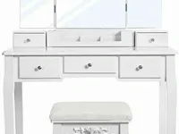 Kaptafel – elegant – hout – wit - 80x40x137 - afbeelding 1 van  3