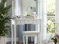 Kaptafel – elegant – hout – wit - 80x40x137 - afbeelding 2 van  3