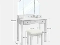 Kaptafel – elegant – hout – wit - 80x40x137 - afbeelding 3 van  3