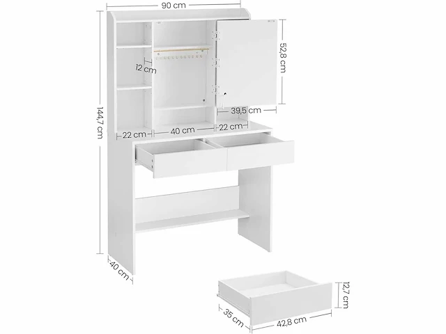 Kaptafel met led spiegel - 3 kleuren - instelbare helderheid - afbeelding 5 van  9