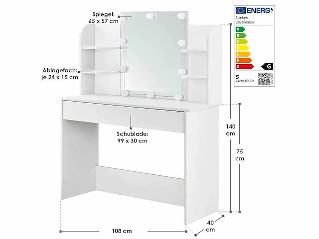 Kaptafel met led-verlichting - afbeelding 5 van  10