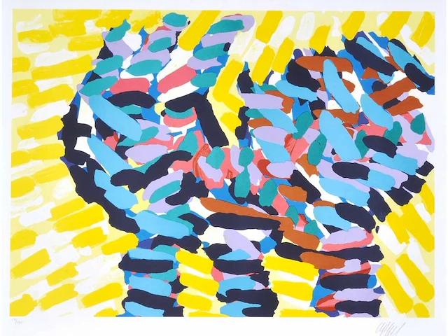 Karel appel - splintering heads - litho - afbeelding 1 van  6