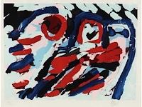 Karel appel - three smiling faces - litho - afbeelding 1 van  5