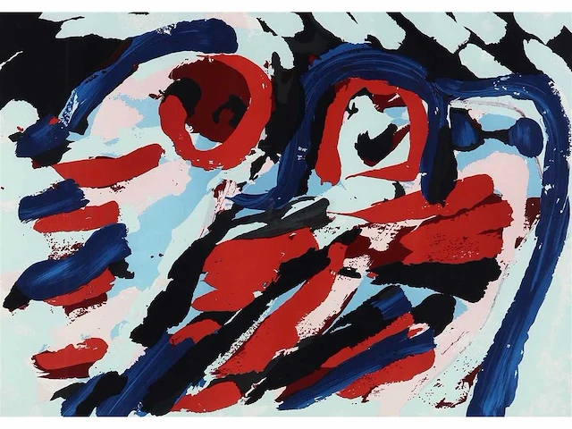 Karel appel - three smiling faces - litho - afbeelding 4 van  5