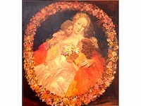 Karel van belle - madonna in bloemenkrans - olie op doek - afbeelding 7 van  14