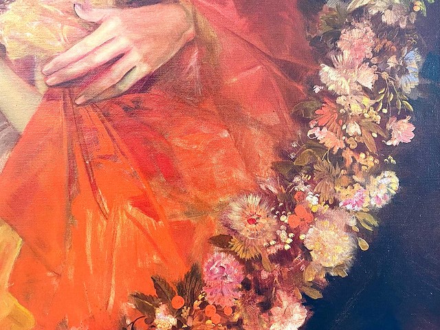 Karel van belle - madonna in bloemenkrans - olie op doek - afbeelding 4 van  14