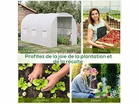 Kas tunnel vloeroppervlak 7 m² 3,5l x 2w x 2h m frame versterkt buisvormig 18 mm 6 ramen wit - afbeelding 5 van  8