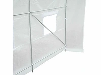 Kas tunnel vloeroppervlak 7 m² 3,5l x 2w x 2h m frame versterkt buisvormig 18 mm 6 ramen wit - afbeelding 6 van  8