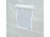 Kas tunnel vloeroppervlak 7 m² 3,5l x 2w x 2h m frame versterkt buisvormig 18 mm 6 ramen wit - afbeelding 7 van  8