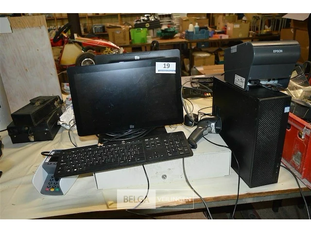 Kassasysteem pc ,2 schermen, ticketprinter, kaslade - afbeelding 1 van  8