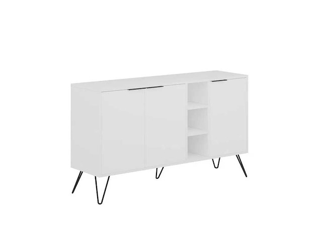 Kast met witte melamine houten planken - afbeelding 2 van  6