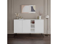 Kast met witte melamine houten planken - afbeelding 4 van  6