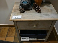 Kastje met 1 lade decoratie en spiegel 65x65 - afbeelding 2 van  3