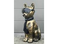 Kat met bril bronskleurig - afbeelding 1 van  4