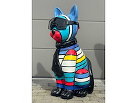 Kat met bril multicolor streepjes - afbeelding 1 van  4