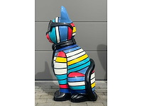Kat met bril multicolor streepjes - afbeelding 3 van  4