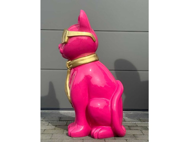 Kat met bril roos/goud - afbeelding 3 van  4