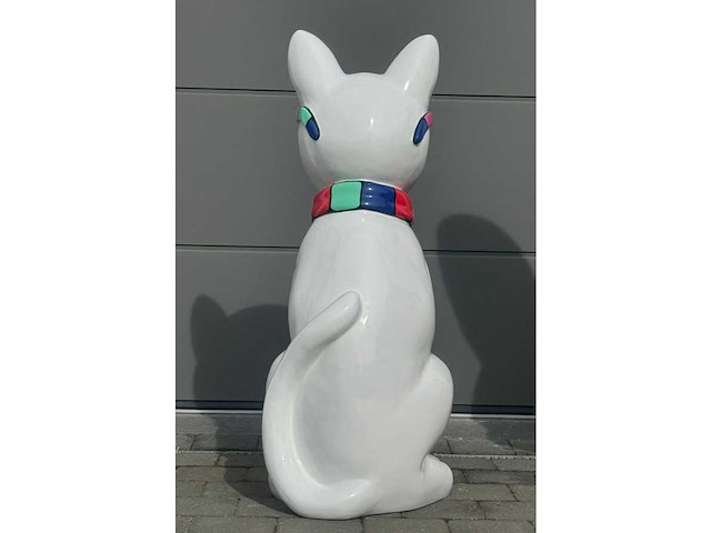 Kat met bril wit/multicolor - afbeelding 2 van  4