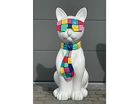 Kat met bril wit/multicolor - afbeelding 4 van  4